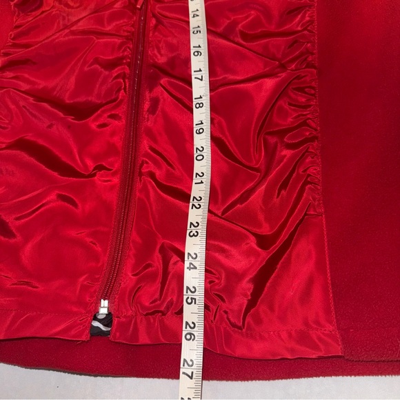 Woman’s Plus Christmas Red Sleeveless Zip-Up Vest Zebra Black White Lining - Picture 13 of 13